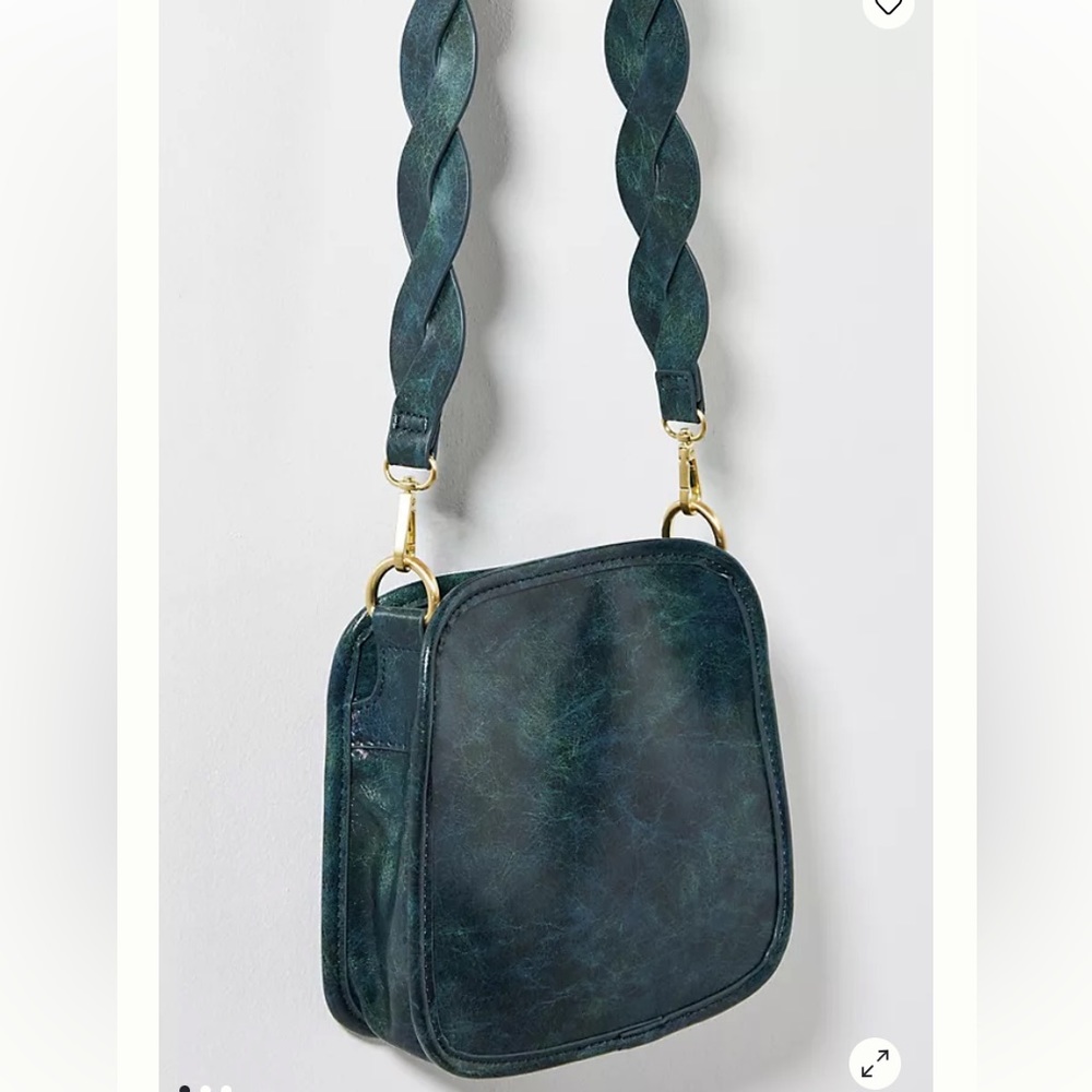 COPY - Anthropologie Bette Blue Vegan Leather Crossbody Bag, Braided Strap